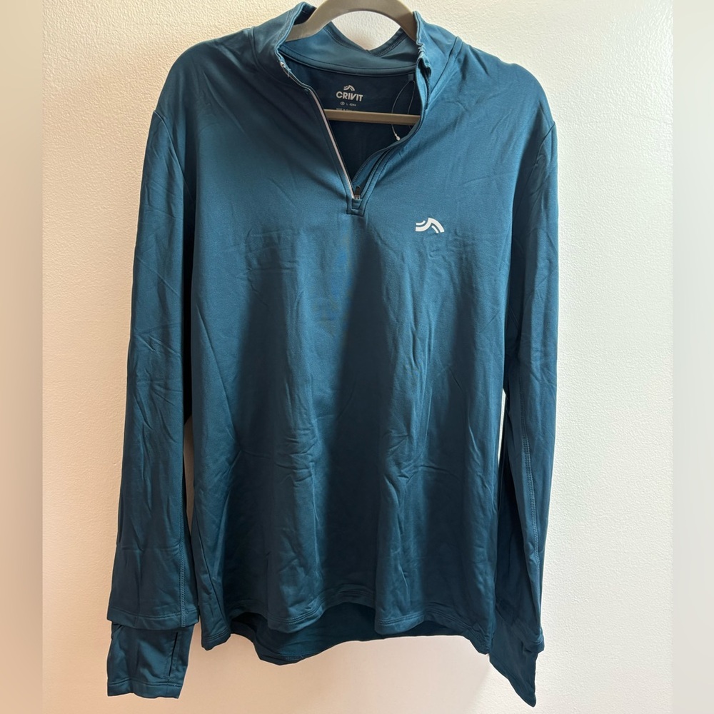 Crivit Teal 1/4 Zip Pullover Shirt L